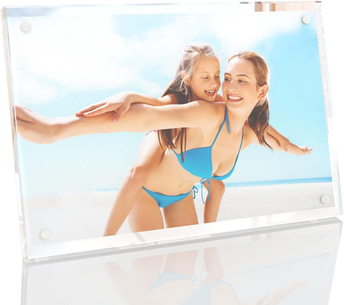 HELPLEX Picture Frames, 1 Pack 5x7 inch Acrylic Picture Frame Clear 5 x 7 Photo Frames Magnetic