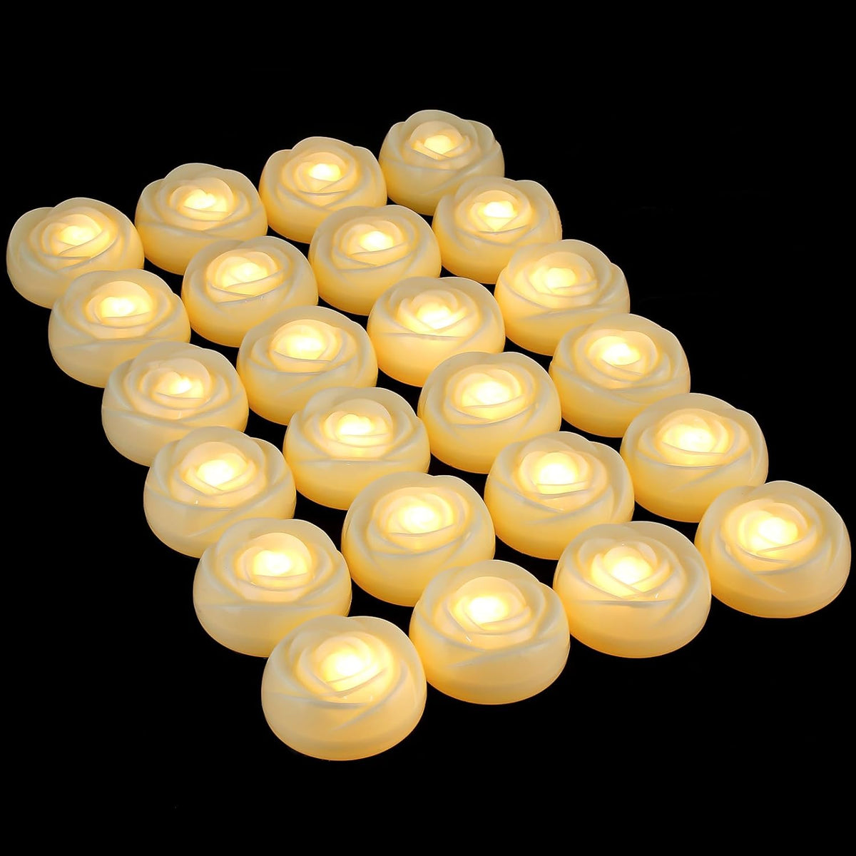 Enido Flameless LED Floating Candles Battery Operated Waterproof Outdoor Plastic Tealights Pack of