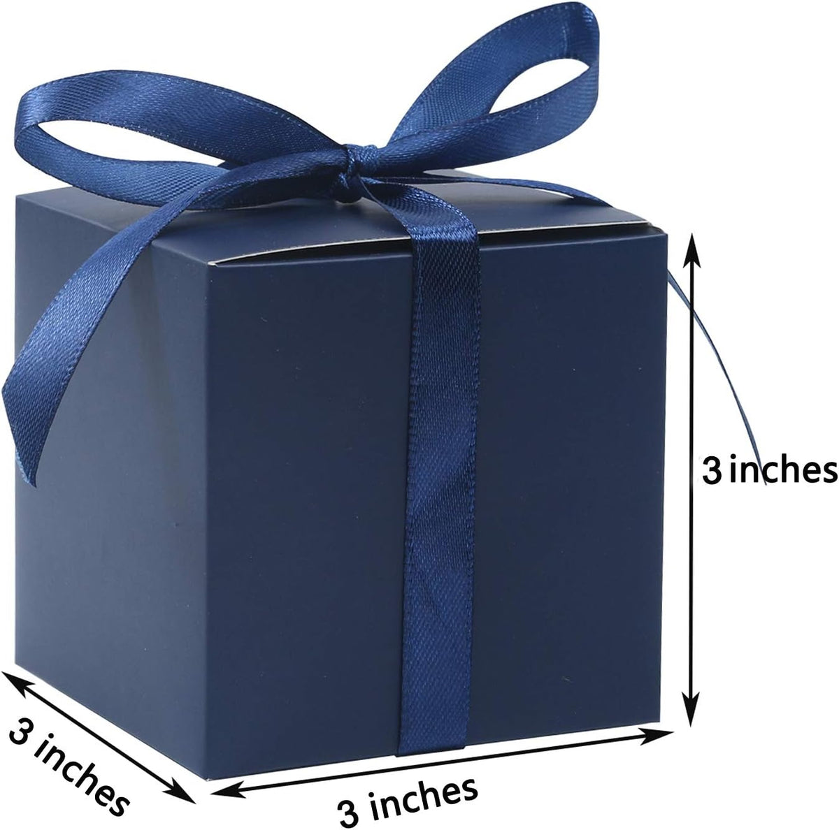 COTOPHER 60pcs Wedding Favor Boxes, Paper Gift Boxes 3x3x3 Inches Small Gift Boxes with Ribbons
