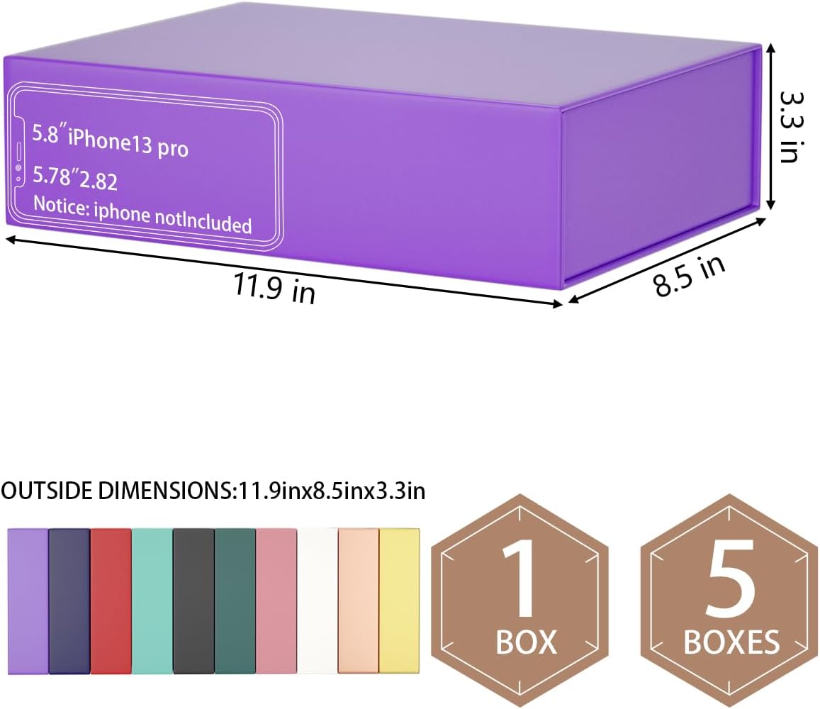 Gift Boxs 11.9" x 8.5" x 3.3" with Magnetic Closure Lid Gift Boxs for Presents,Bridesmaid Gifts