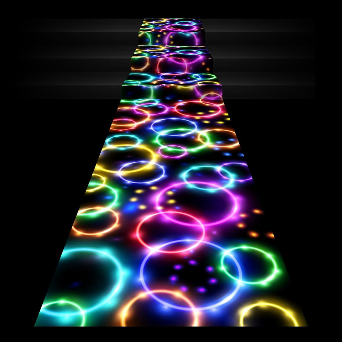 Haull 118 x 39 Inch Neon Light up Dance Floor Glow in The Dark Runner UV Reactive Blacklight Floor