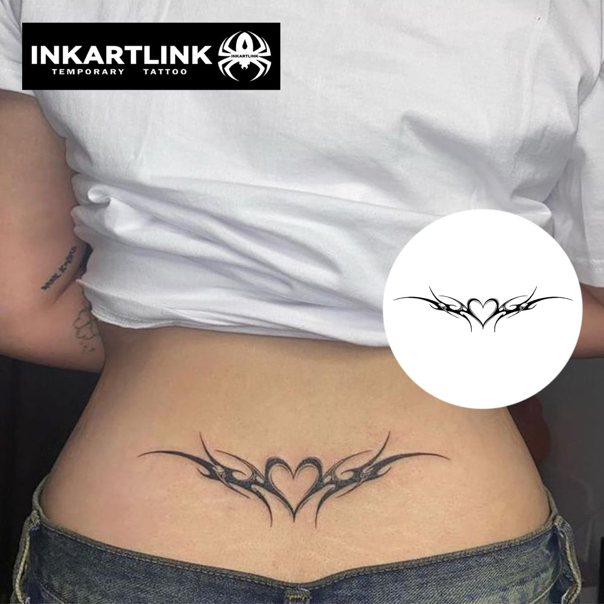 INKARTLINK Tattoo Tech, 2 Sheets Large Semi Permanent Tattoo, Temporary Tattoos, Last 1-2 Weeks