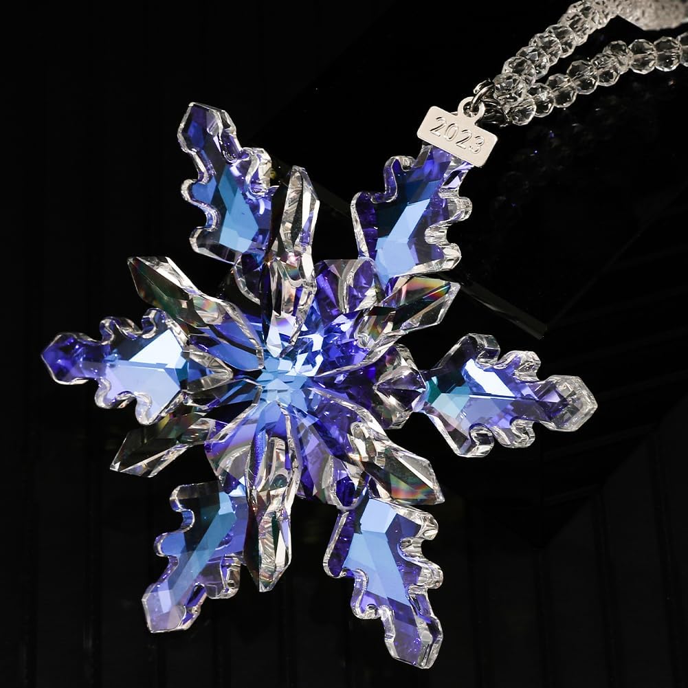 2024 Christmas Ornament Crystal Snowflake Ornaments Annual Edition Christmas Tree Ornament Home