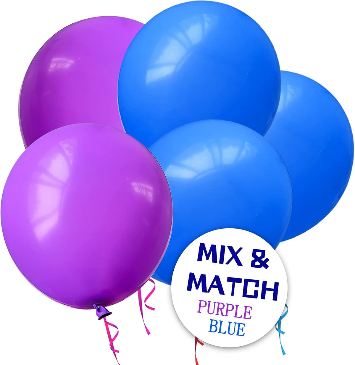 110pcs Blue Balloon 12 inch, Blue Latex Balloon for Birthday Party Baby Shower Wedding(with 2