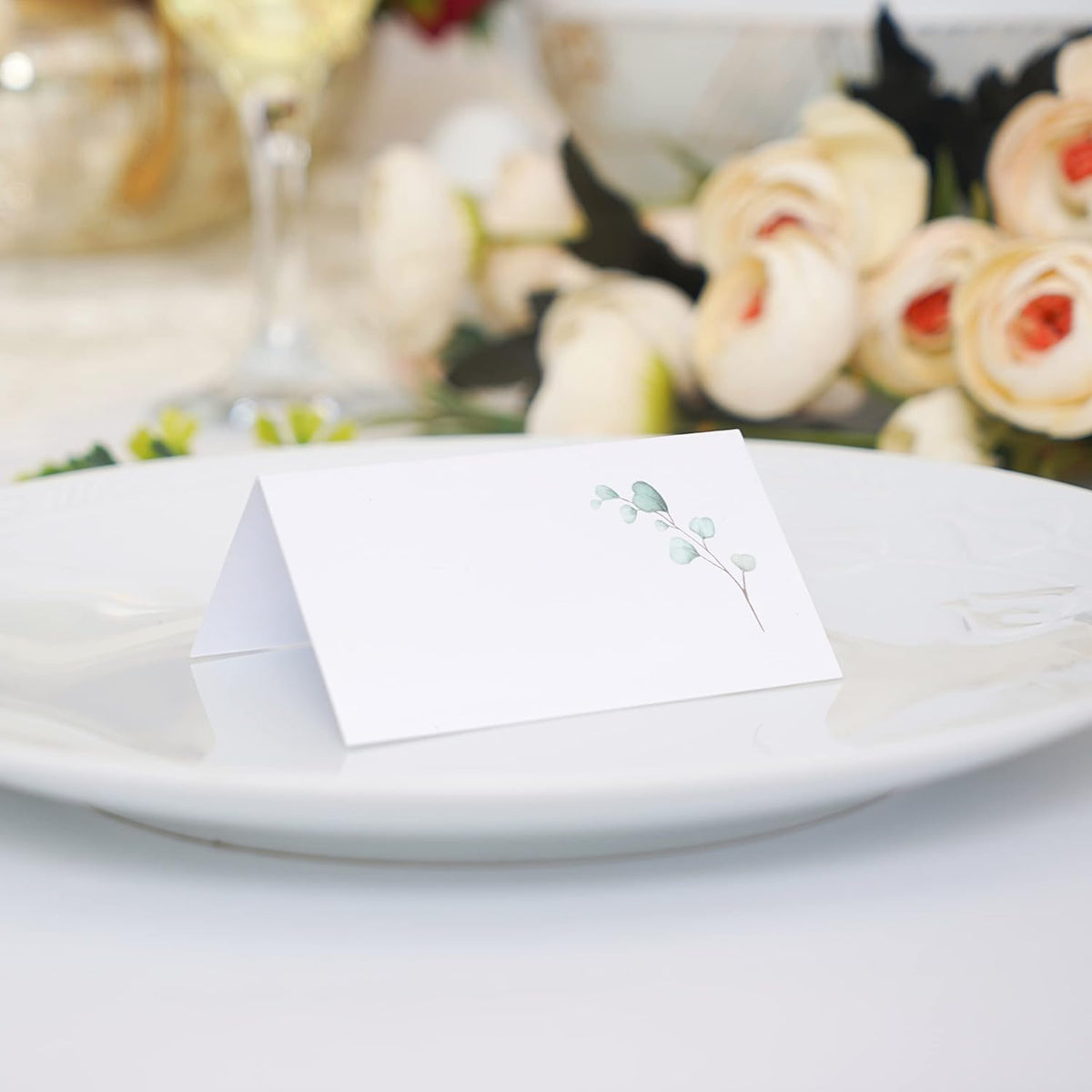 Watercolor Place Cards for Wedding or Party, Seating Place Cards for Tables, Scored for Easy