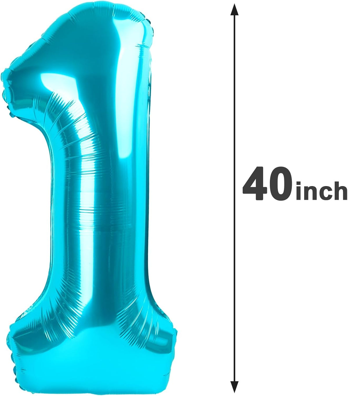 Blue Number 1 Balloon 40 inch, Number 1 Birthday Balloon for Boy Girl, Blue Foil One Balloon for