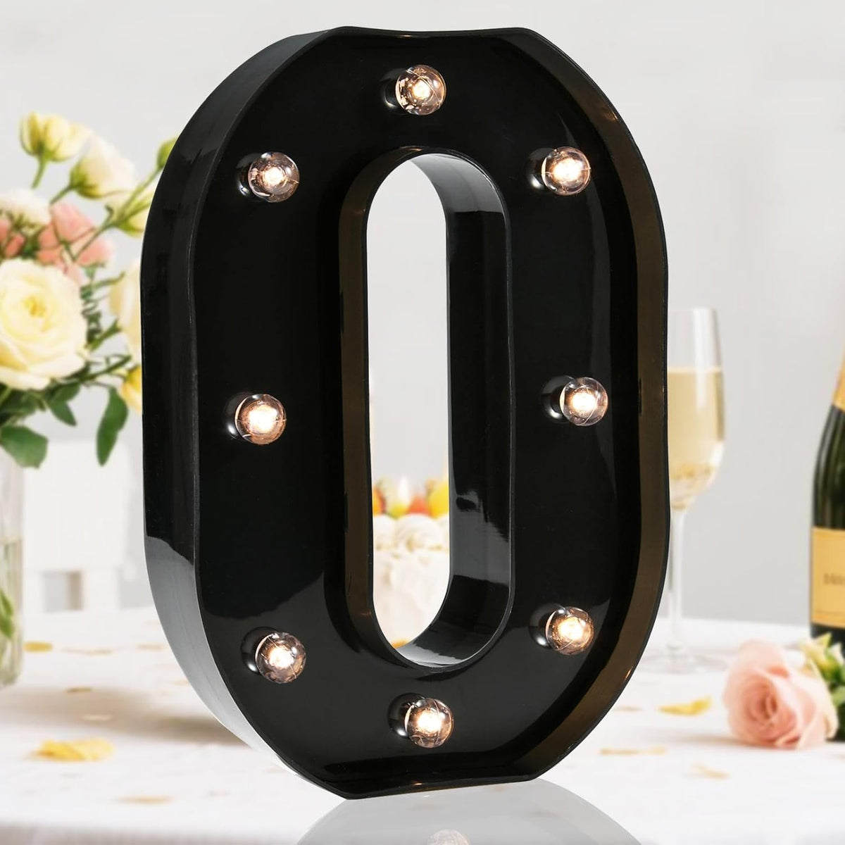 Light Up Black Alphabet Marquee Number Sign LED Marquee Number Lights Sign for Night Light Home Bar
