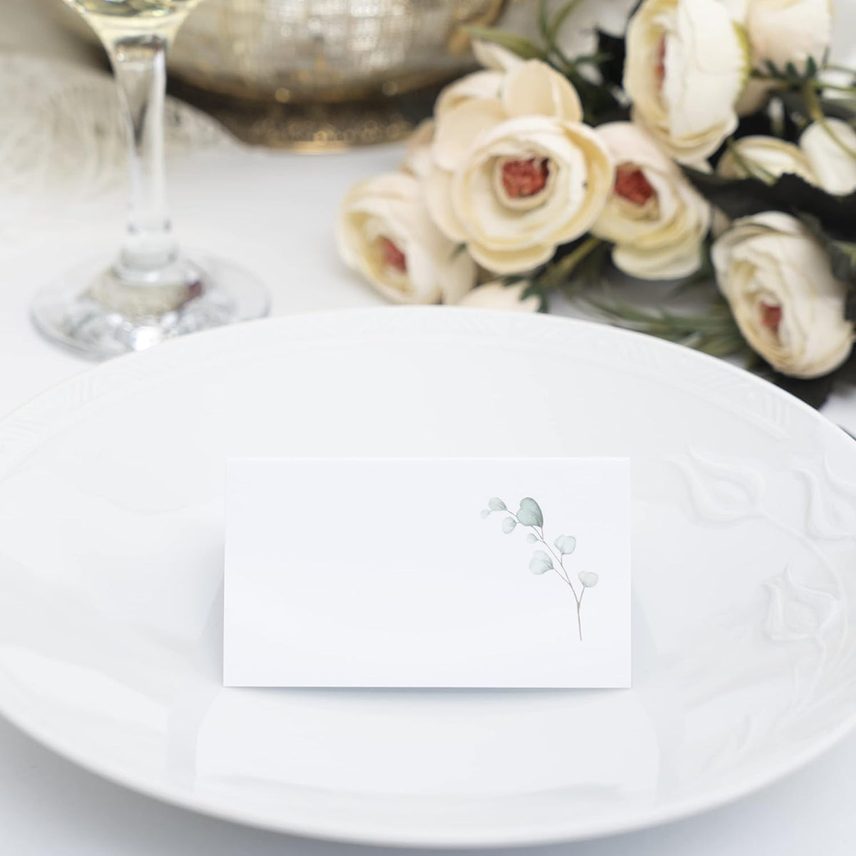 Watercolor Place Cards for Wedding or Party, Seating Place Cards for Tables, Scored for Easy