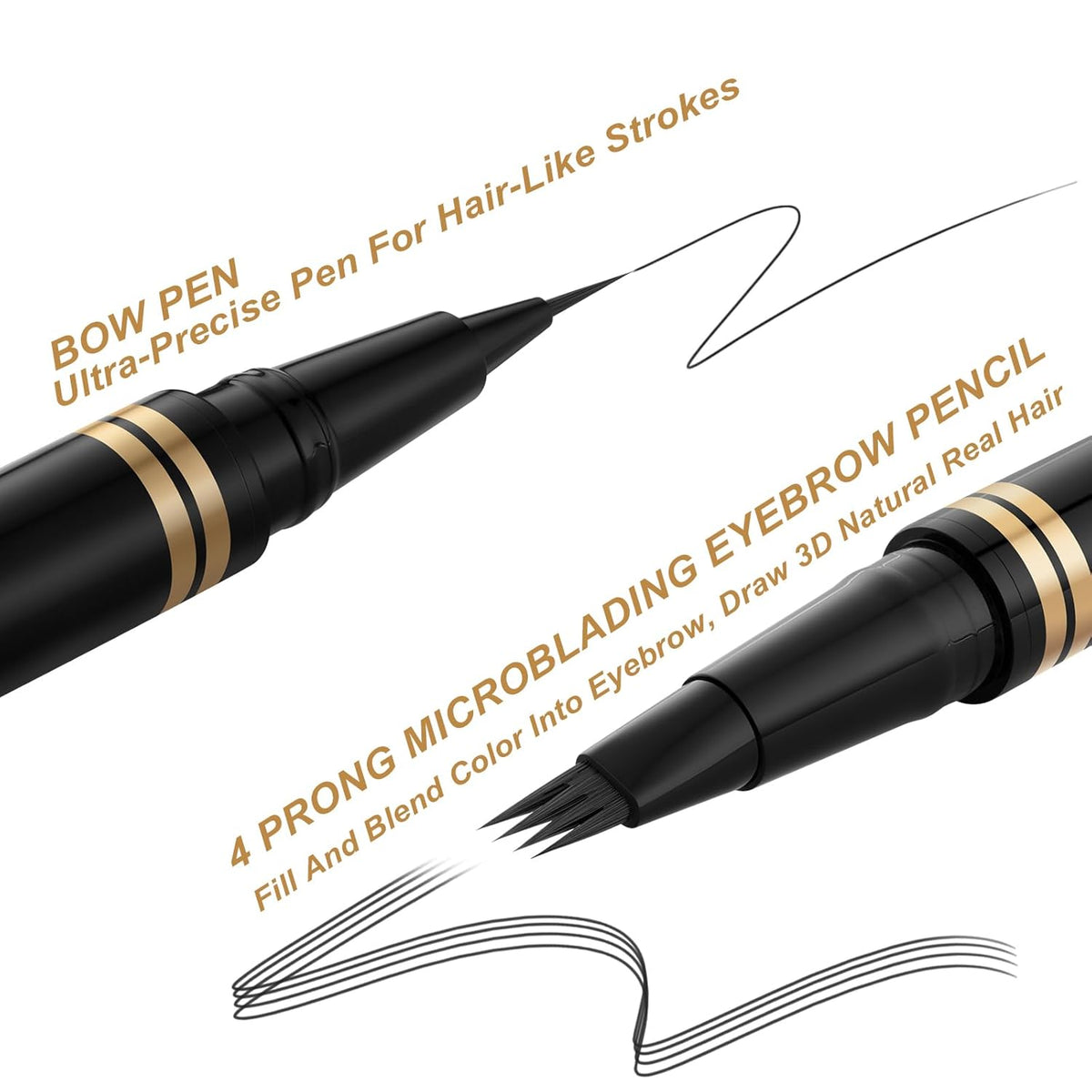 Eyebrow Pen,2-in-1 Waterproof Eyebrow Pencil with 4 Tip Microblading Brow Pen and Ultra-Precise