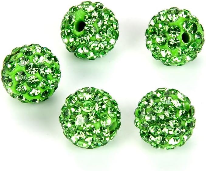 100pcs Adabele Grade A Suncatcher Crystal Rhinestone Pave Loose Beads 10mm Peridot Green Polymer
