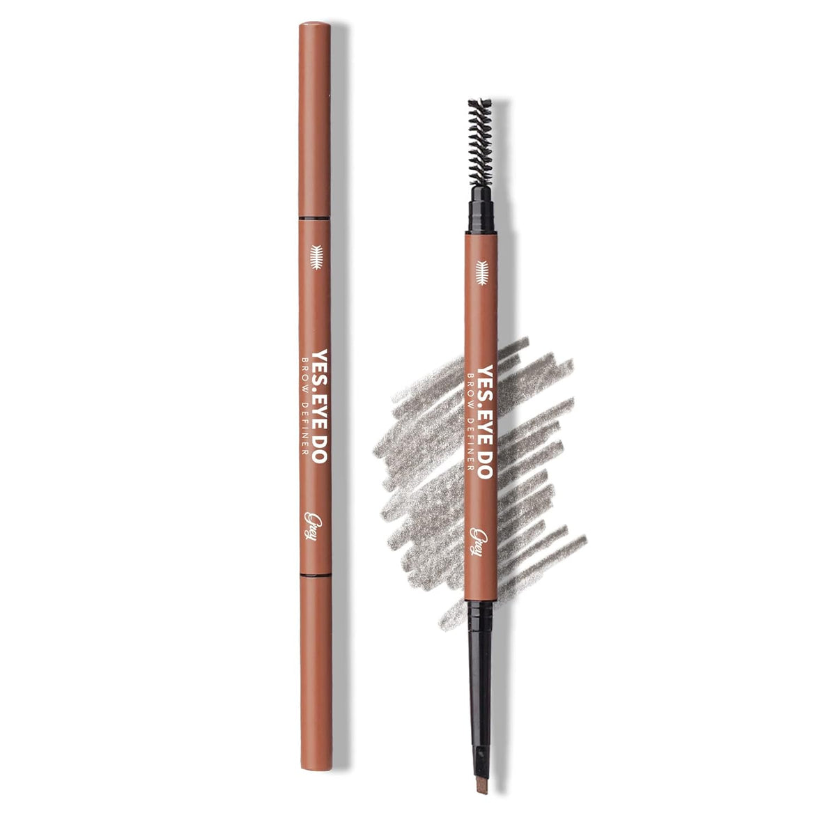 Gray Eyebrow Pencil for Older Women, Dual-ended Grey Eyebrow Pencil Waterproof with Brush Spoolie