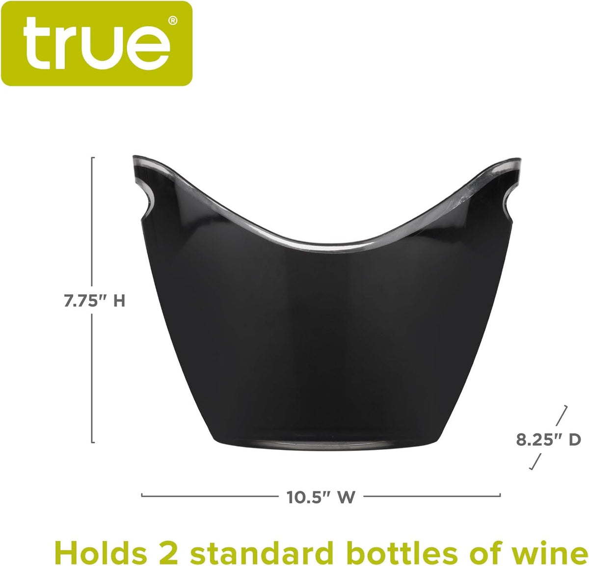 True Modern Wine & Champagne Bucket | Black Ice Beverage Tub - Indoor & Outdoor Great for Parties