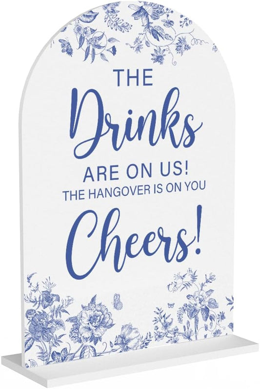 Acrylic Wedding Signs, Dusty Blue Wedding Decor, Blue Weddings Decor, The Drinks Signs for
