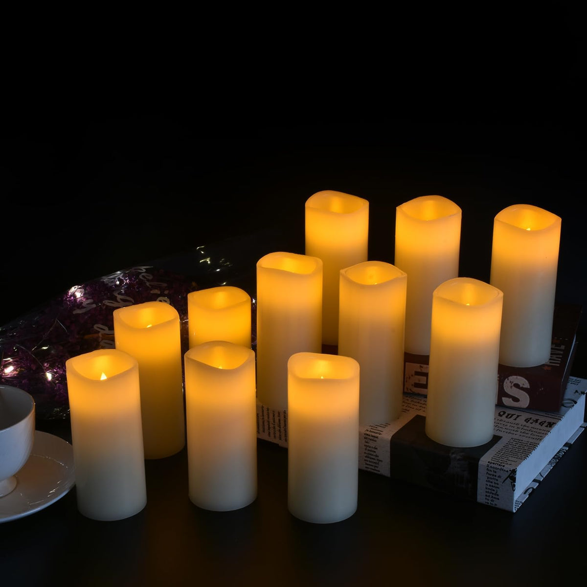 Vinkor Flameless Candles Battery Operated Candles Real Wax Pillar LED Candles with 10-Key Remote
