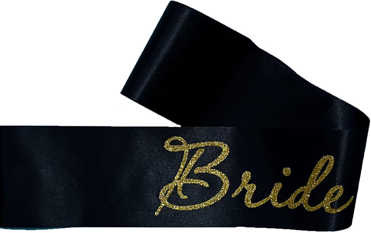 Black Bride to Be Sash for Bridal Shower Bachelorette Party Wedding Hen Party Decorations