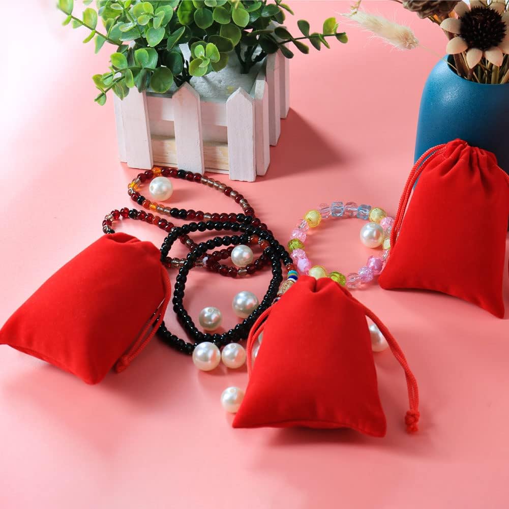 Shintop 10 Pack Velvet Drawstring Bags for Christmas Wedding Gift Bags Velvet Cloth Jewelry Pouches