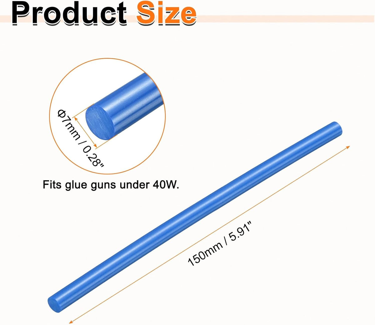 HARFINGTON 10pcs Hot Glue Sticks 0.28" Dia x 5.91" Long EVA Mini Hot Melt Adhesive Glue Stick for