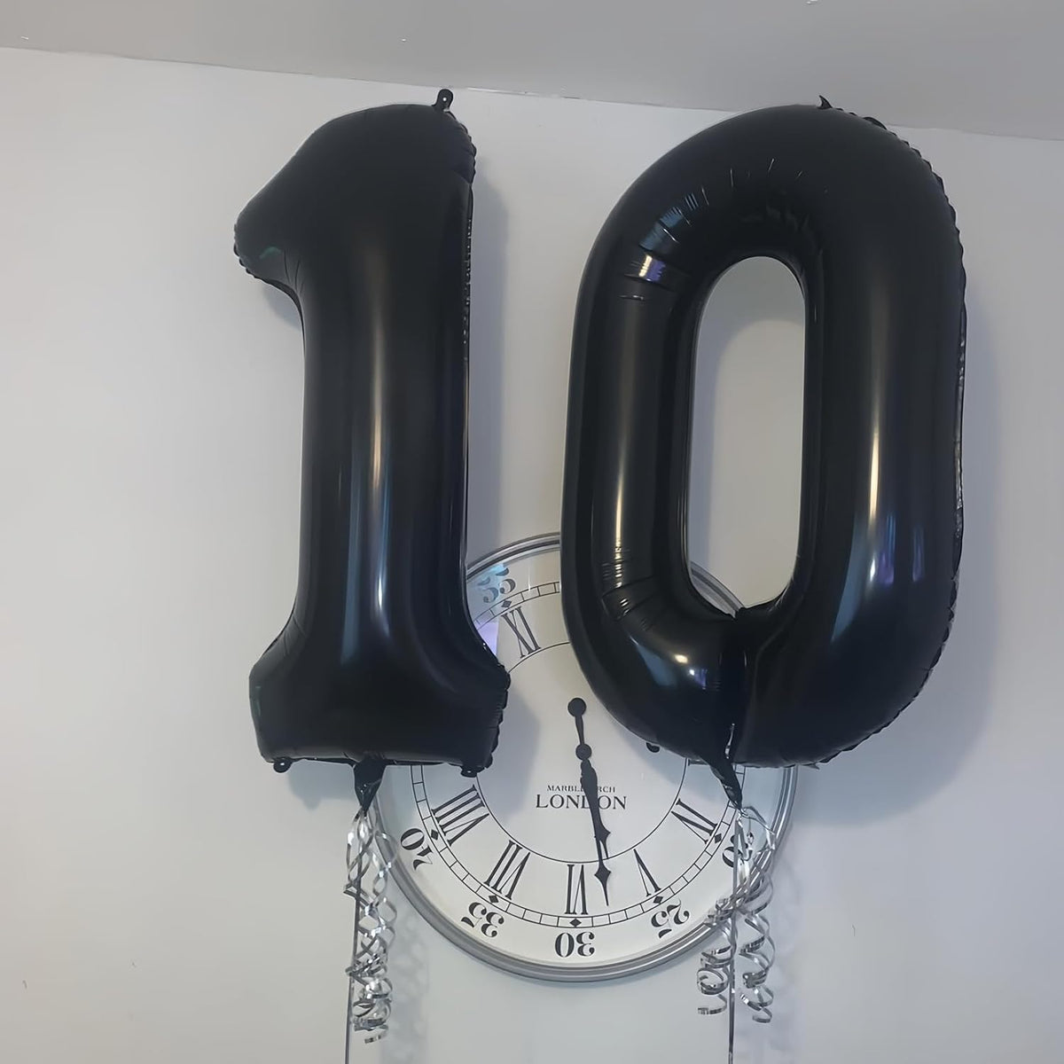 Black 8 Balloon Number,40 Inch Number 8 Balloon Large Black 8 Foil Mylar Helium Balloon for