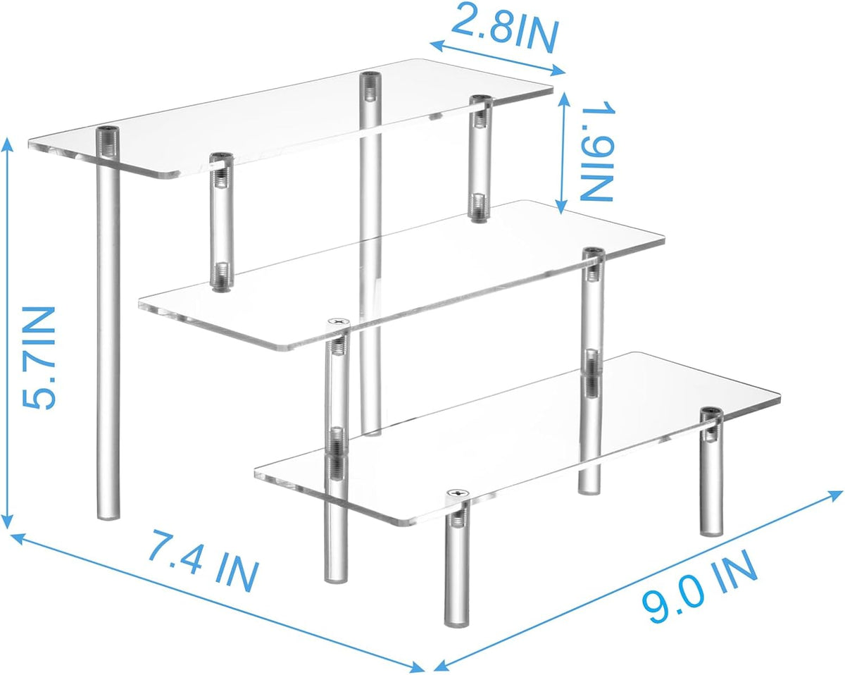 Acrylic Display Risers, Acrylic Perfume Stand Organizer, Clear Shelf Risers for Display Stands for