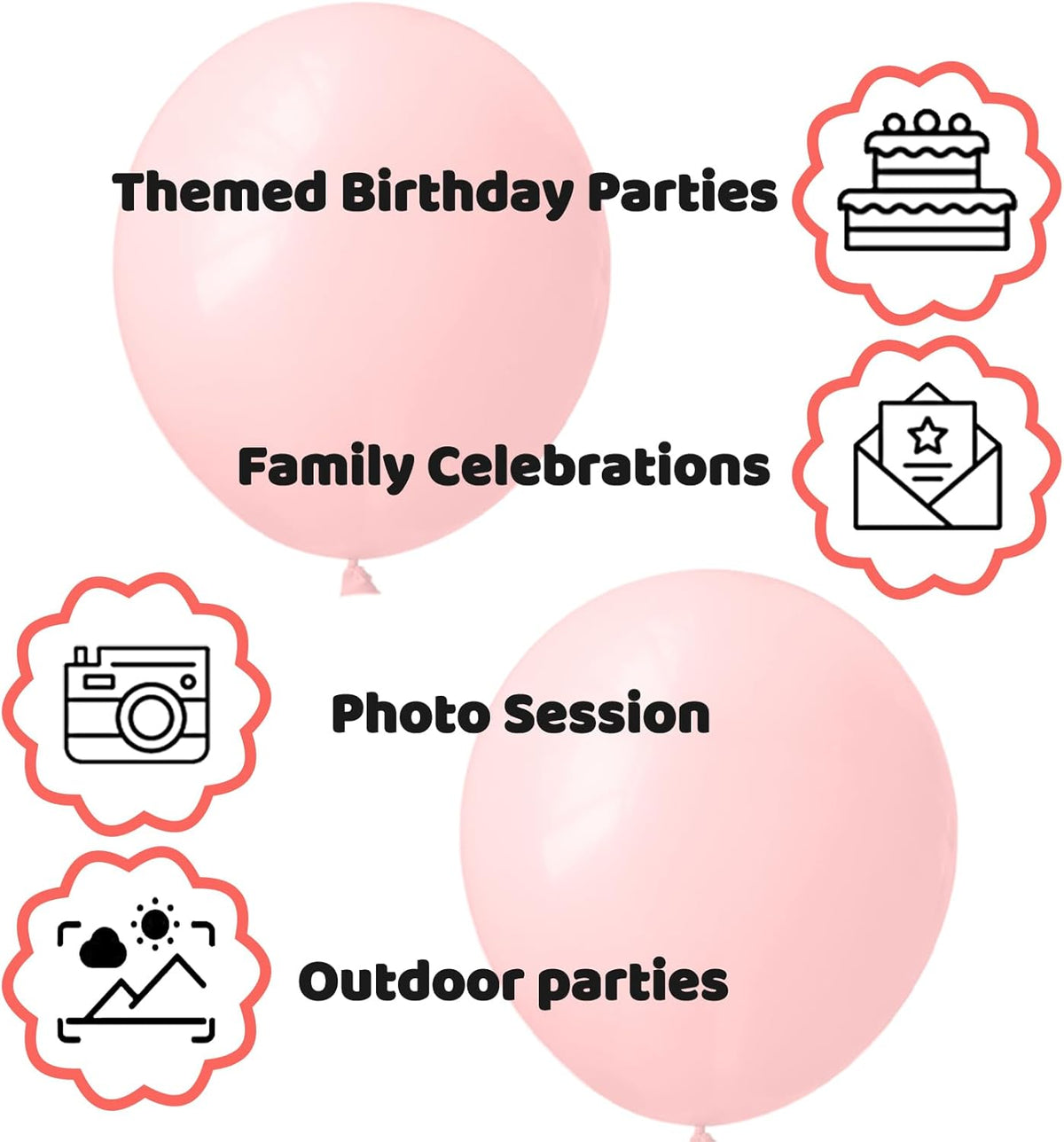 110pcs Coral Red Balloon 12 Inch, Coral Red Latex Balloons for Birthday Party Baby Shower