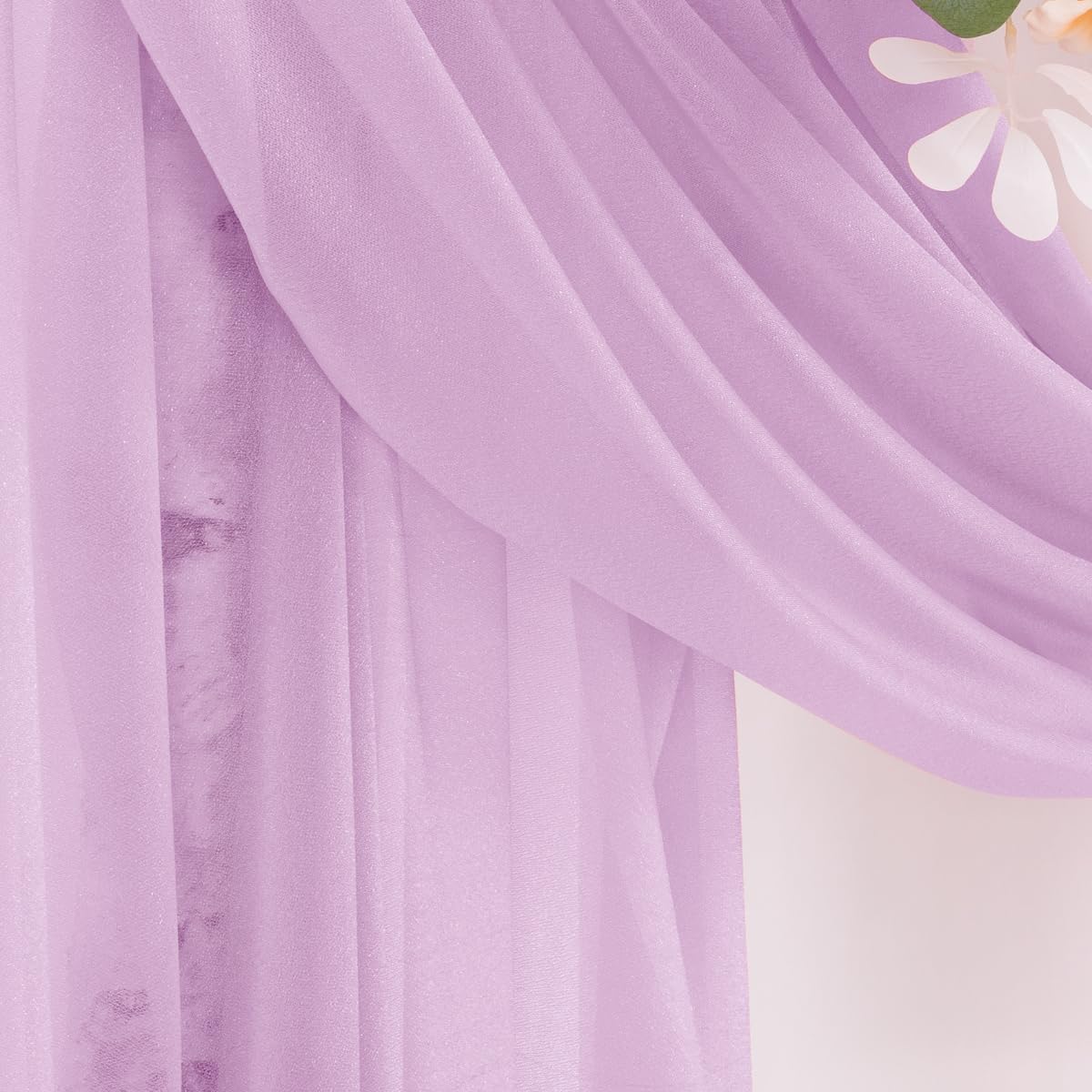 Lilac Purple Wedding Arch Draping Fabric 29" x 20 FT Wedding Drapes for Backdrop Sheer Curtains