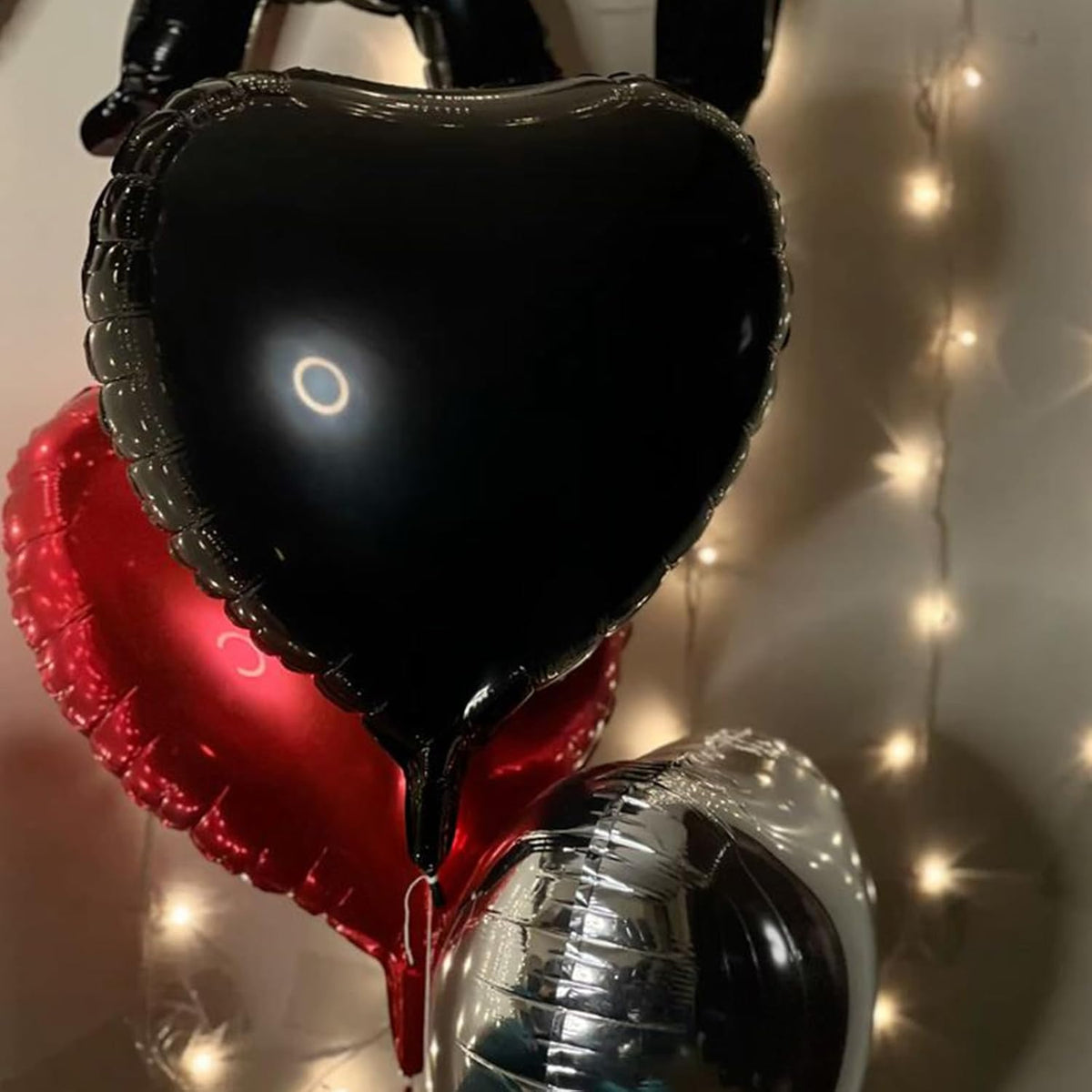 Black Heart Balloons, 18 Inch Black Heart Shape Balloon, 12PCS Large Helium Foil Romantic Balloons