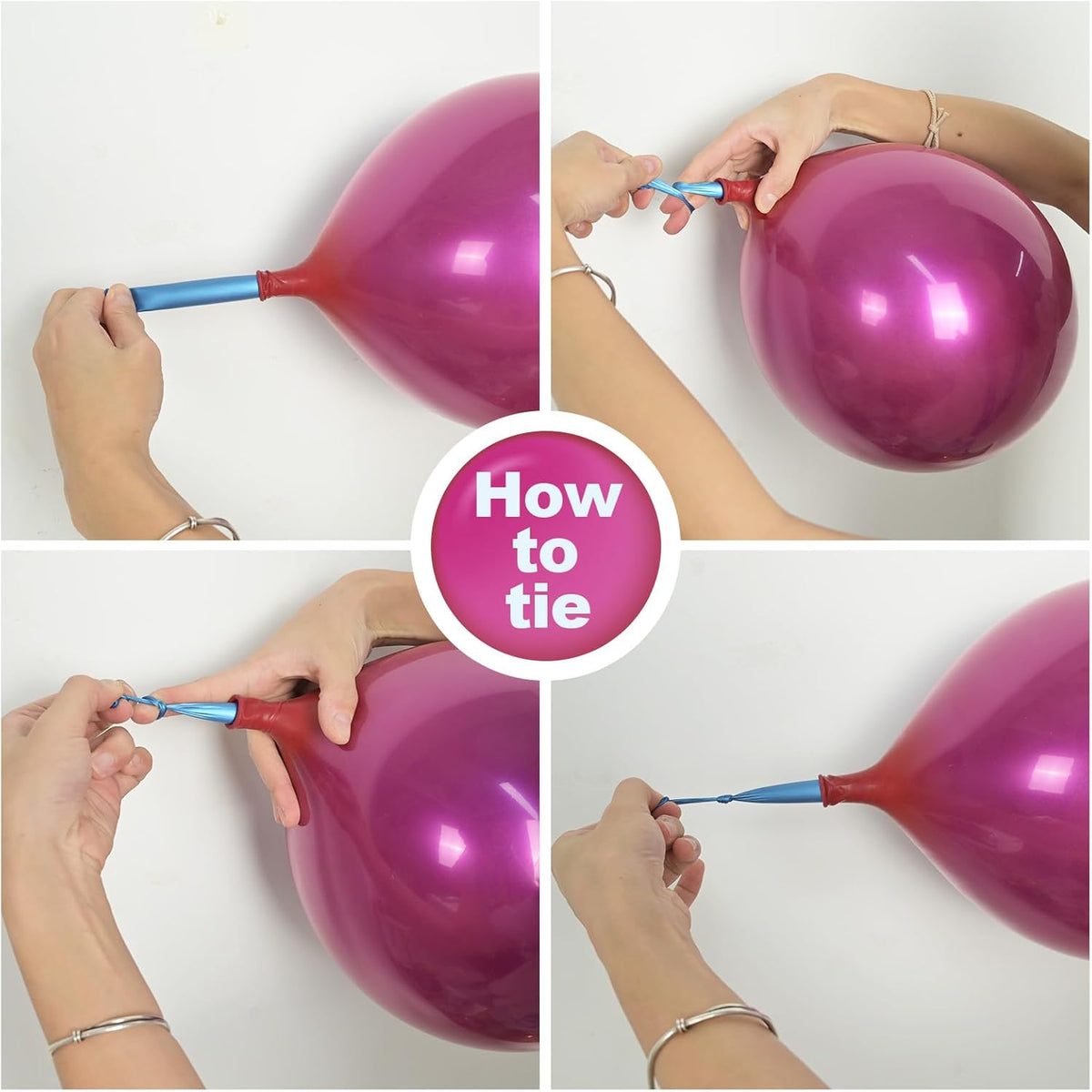 Chrome Fuchsia Balloons, 50 PCS 10 Inch Double-Layered Metallic Fuchsia Pink Balloons, Shiny Thick