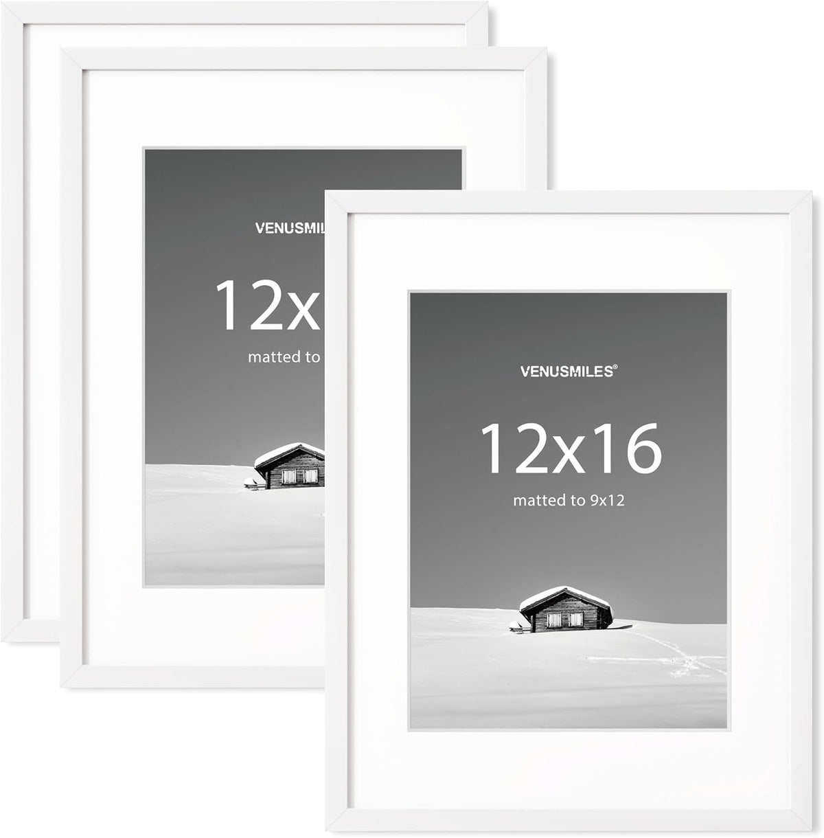 12x16 inch Picture Frame, 12x16 Photo Frames with 8.5x11 Removable Mat - High Definition Plexiglass