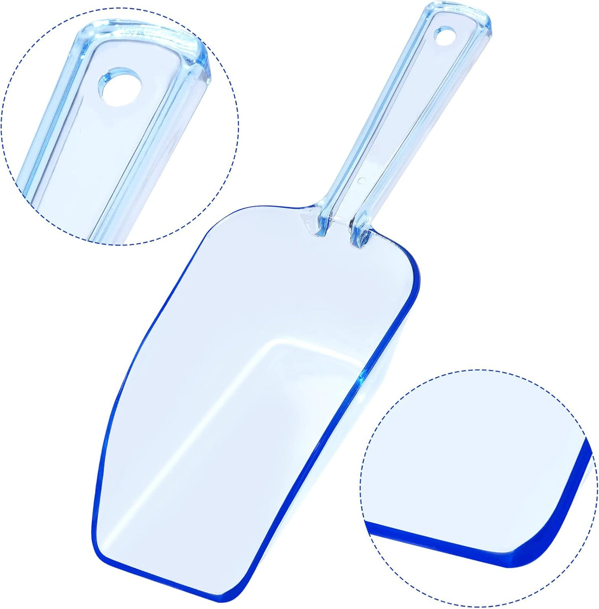 Ice Scoop Candy Buffet Containers Scoopers, Hmxpls Blue Plastic Scoop for Popcorn Cookie Candy