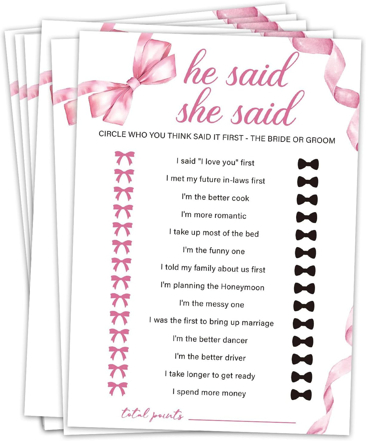 Bridal Shower Games Wedding Shower Games Cards Engagement Party Wedding Game for Reception 30pcs