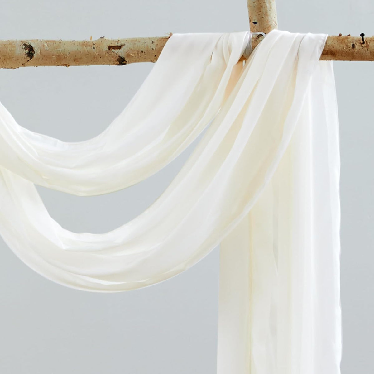 Wedding Arch Draping Fabric,1 Panel 18FT Beige Arch Drapes Chiffon Fabric Drapery Decorations for