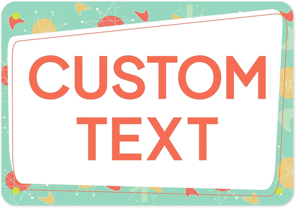 Custom Sign, Custom Street Sign, 11 Font Colors, 13 Font Styles, 4 Hole Options, 22 Sizes, 7x10