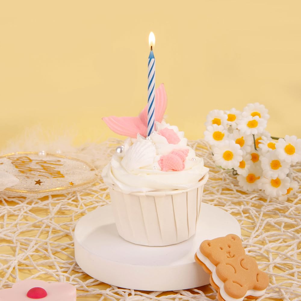 PHD CAKE 144-Count Multicolored Spiral Birthday Candle, Birthday Candles for Cake, Cupcake Candles