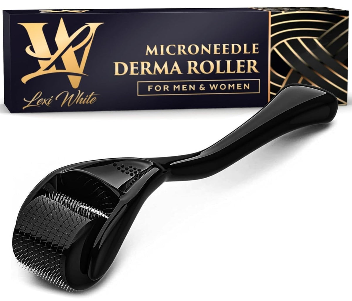 Derma Roller for Skin, Hair & Beard – Women and Men Titanium Microneedling Roller for Face & Scalp