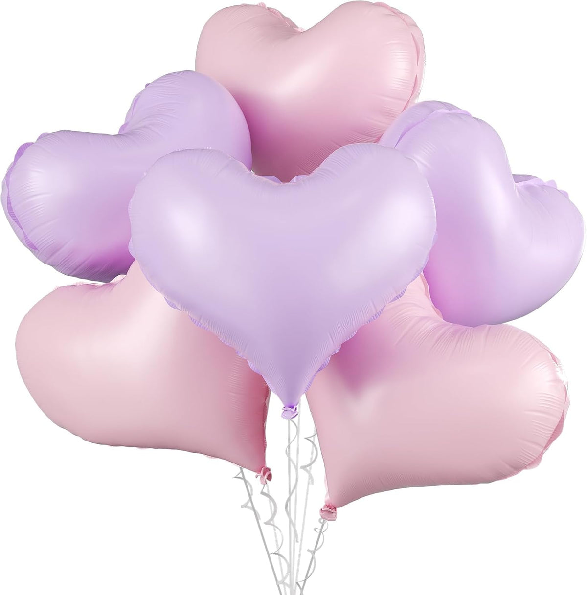 Pink Purple Heart Balloons,24Inch Large Pink Heart Foil Balloons for Valentine's Day Birthday