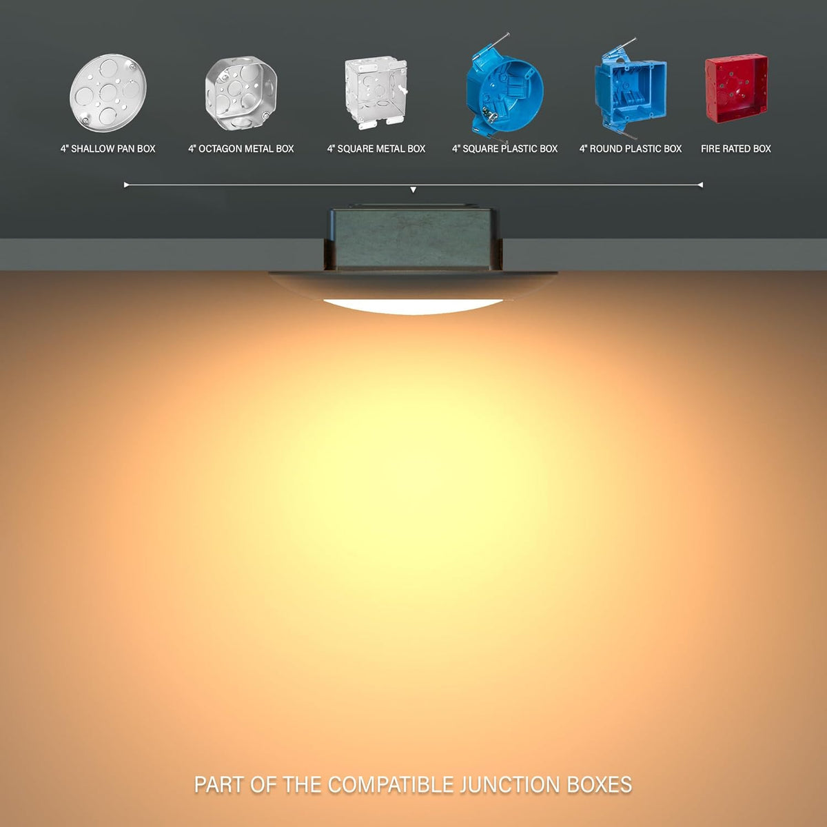 10 Packs 4 Inch White LED Low Profile Recessed & Surface Mount Disk Light, Round, 10W, 600 Lumens