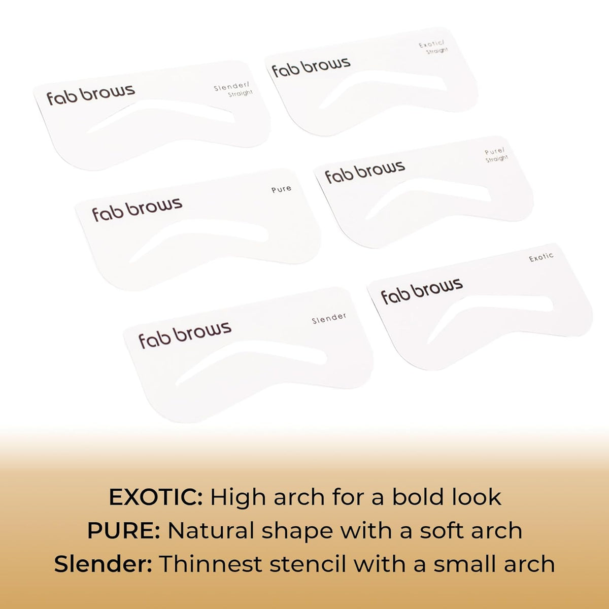 Lux Eyebrow Stencils | Easy Eyebrow Shaper Stencil | Thinner Design | 6 Natural Brow Shapes | Fits