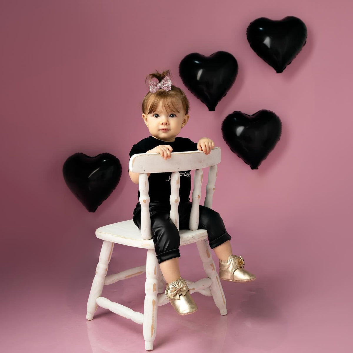 Black Heart Balloons,10Pcs Black Foil Heart Shaped Love Balloons,18Inch Helium Polyester Film