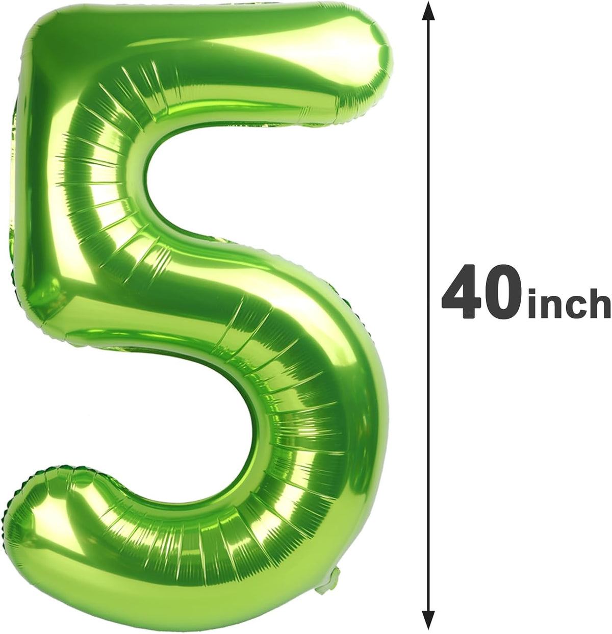 Light Green 40 Inch Large Number 5 Birthday Balloon, Five 5th 15 25 35 50 55 Birthday Celebration