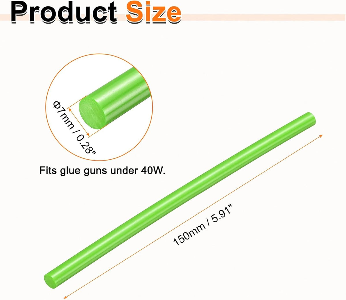HARFINGTON 10pcs Hot Glue Sticks 0.28" Dia x 5.91" Long EVA Mini Hot Melt Adhesive Glue Stick for