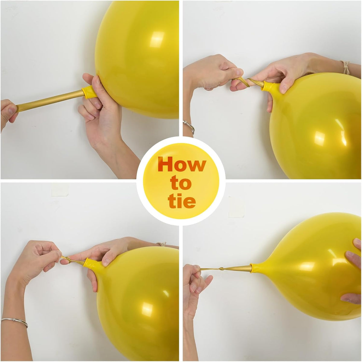 Chrome Yellow Balloons, 50 PCS 10 Inch Double-Layered Metallic Yellow Balloons, Shiny Thick Chrome