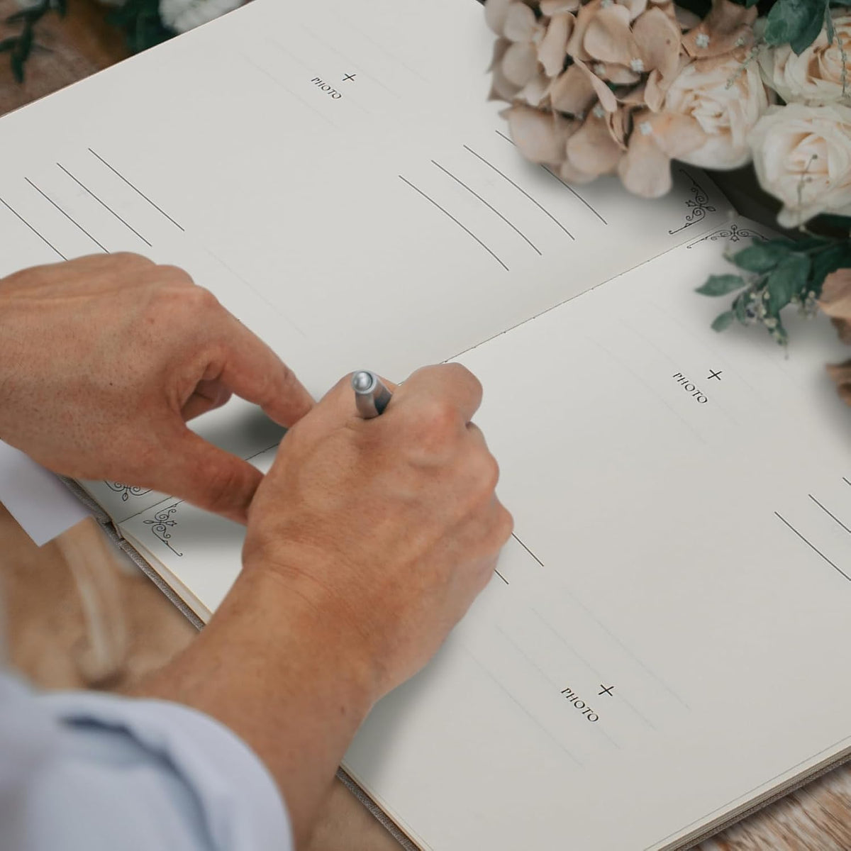 Vienrose Wedding Guest Book Set with 2 Vow Books and A Guest Book,Sign-in Book Personalized Linen