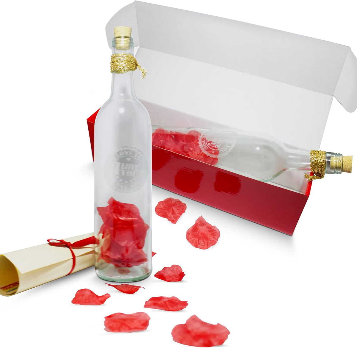 Letter in a Bottle - Valentine's Day, Anniversary or Birthday Gift for Girlfriend, Boyfriend