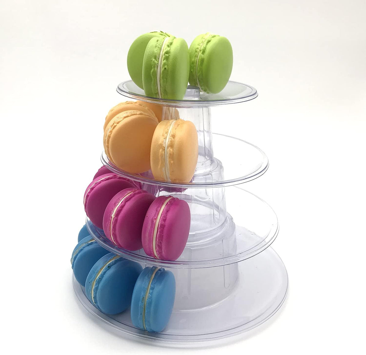 2 Set 4 Tier Macaron Display Stand Round Macaron Tower Cake Stand Dessert Cupcake Stand Cookie Tray