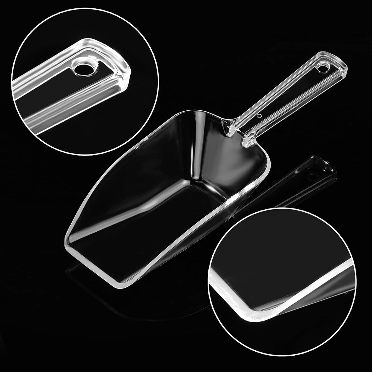 Ice Scoop Candy Buffet Containers Scoopers, Hmxpls Clear Plastic Scoop for Popcorn Cookie Candy