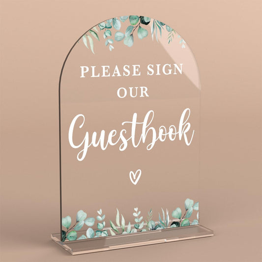 Acrylic Wedding Sign Please Sign Our Guestbook Signs for Ceremony Modern Calligraphy Arch Acrylic