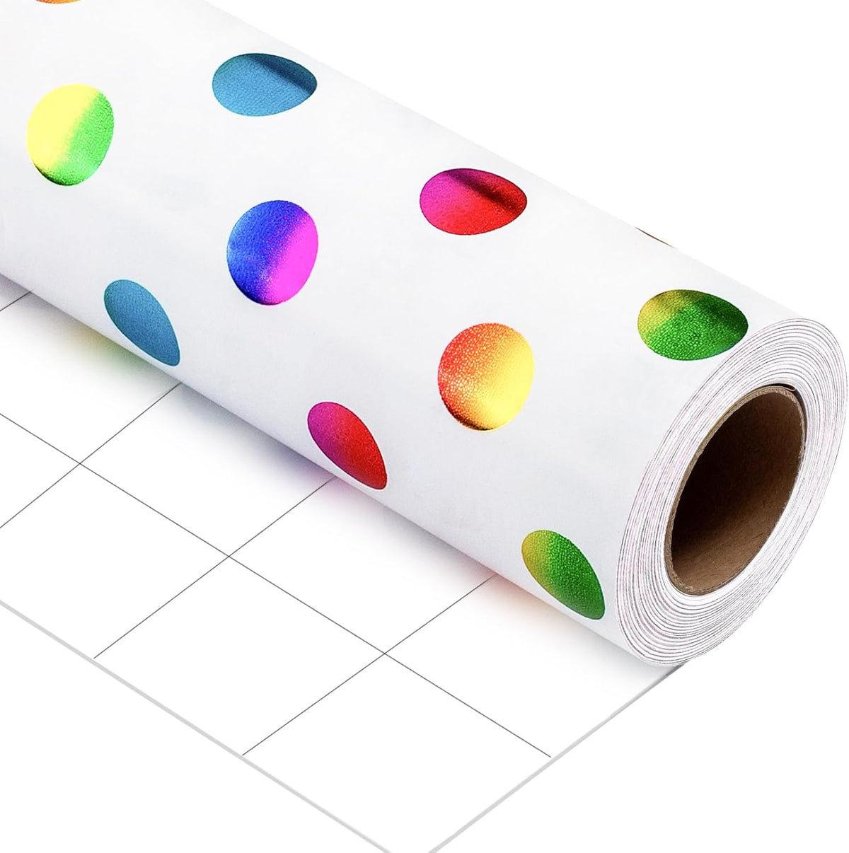 Burymento Rainbow Dots Wrapping Paper, Gift Wrap for Birthday, Valentines, Mothers day, Graduation
