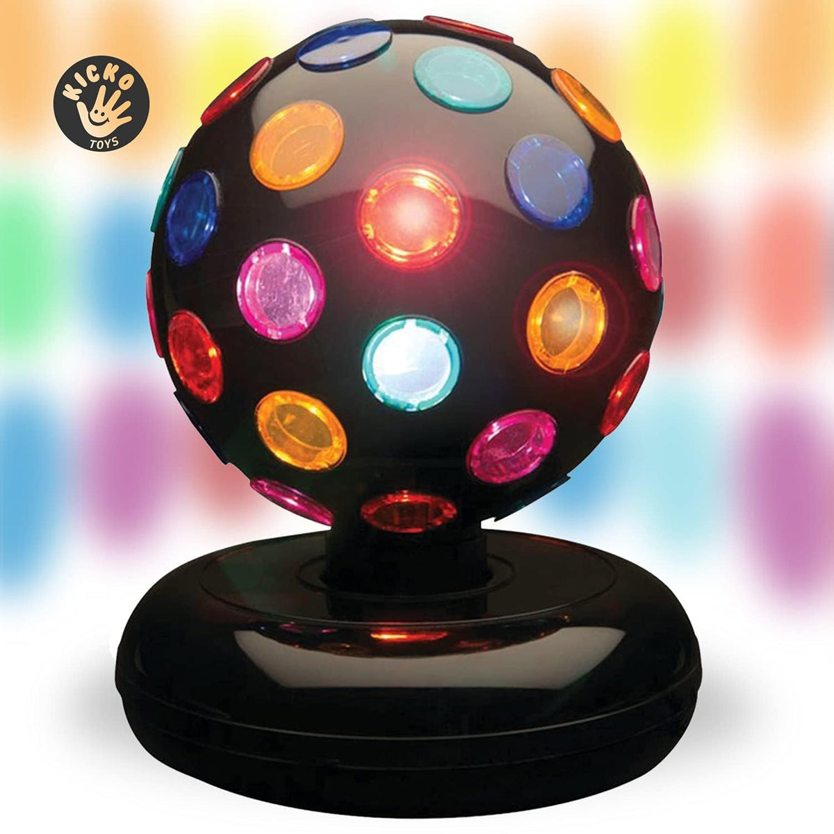 Kicko Spinning Disco Ball - 11-Inch Disco Ball Decor with Party Lights 360 Degree Rotating Neon LED