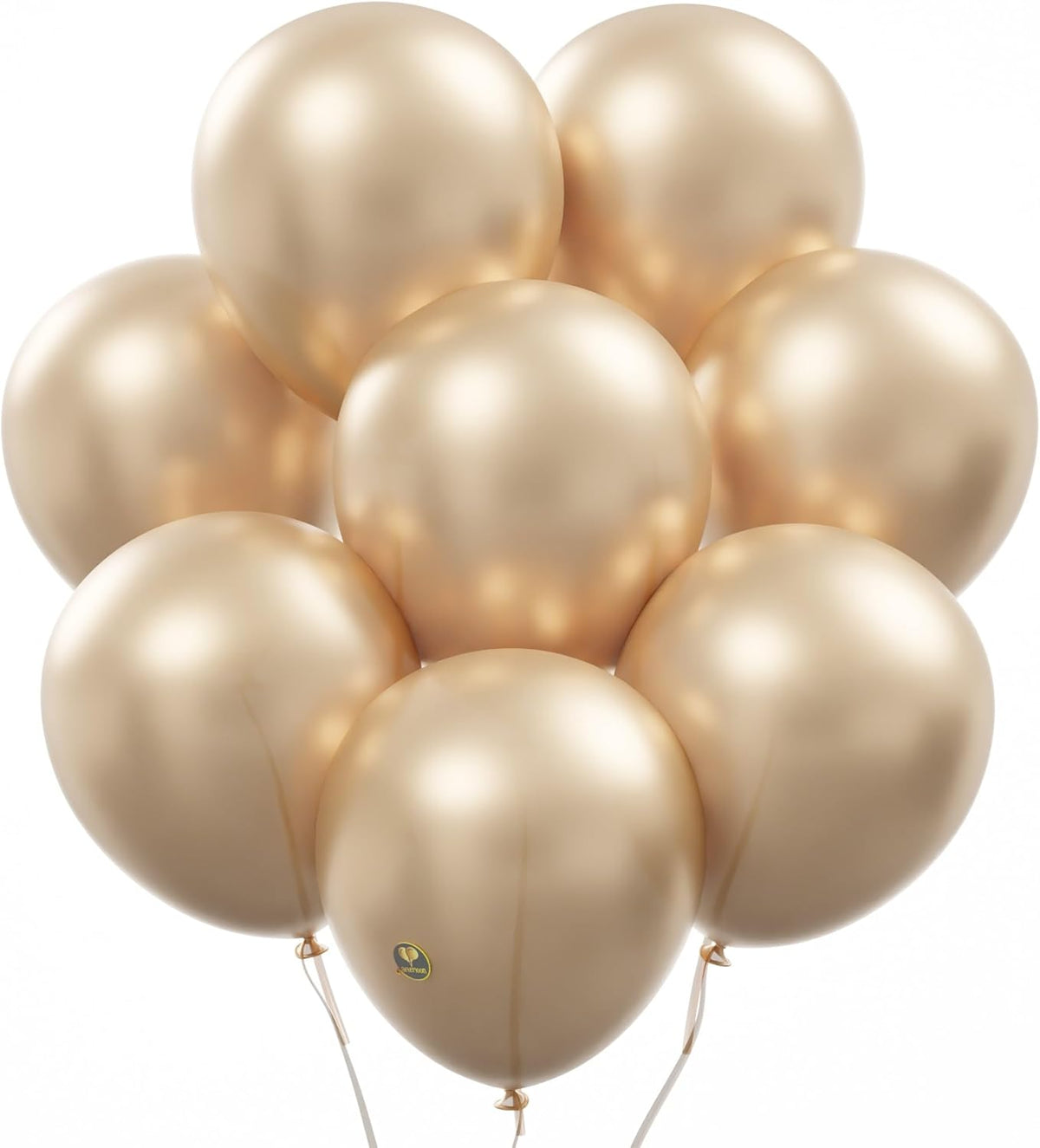 AFTERLOON® Biodegradable Balloons 24 pcs Chrome Champagne Gold 10 Inch, Metallic Thickened Extra