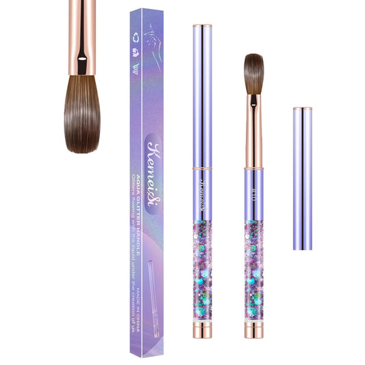 Acrylic Nail Brush Size #10, KEMEISI 100% Pure Kolinsky Nail Art Brushes Sturdy Handle Oval Shaped